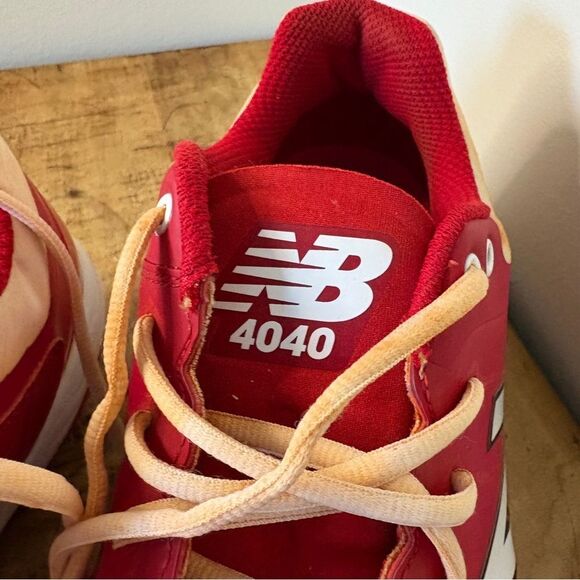 New Balance Red White Metal Baseball Cleats L4040TR5 Rev-Lite Men's 12 - Picture 12 of 12